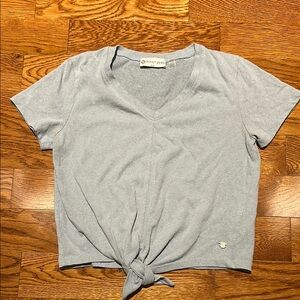 Point Zero Women's blue V-Neck Tie-Front Top